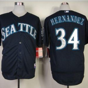 Seattle Mariners #34 Felix Hernandez Navy Blue Cool Base Stitched MLB Jersey