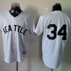 Seattle Mariners #34 Felix Hernandez White 1909 Turn Back The Clock Stitched MLB Jersey