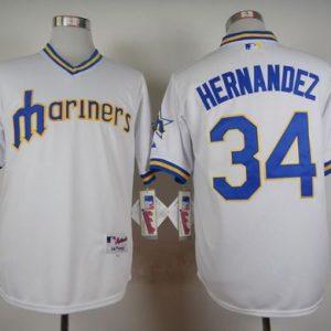 Seattle Mariners #34 Felix Hernandez White 1979 Turn Back The Clock Stitched MLB Jersey