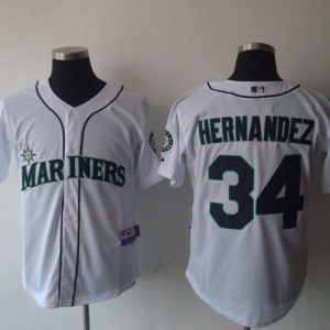 Seattle Mariners #34 Felix Hernandez White Cool Base Stitched MLB Jersey