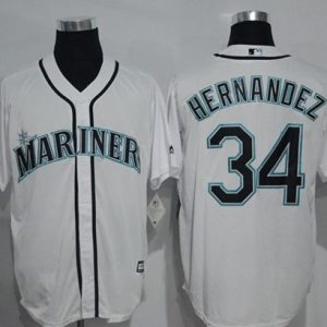 Seattle Mariners #34 Felix Hernandez White New Cool Base Stitched MLB Jersey