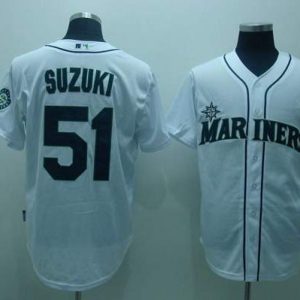 Seattle Mariners #51 Ichiro Suzuki Stitched White MLB Jersey