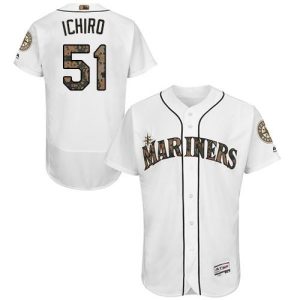 Seattle Mariners #51 Ichiro Suzuki White Flexbase Collection 2016 Memorial Day Stitched MLB Jersey