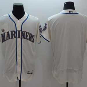 Seattle Mariners Blank Cream Flexbase Collection Stitched MLB Jersey