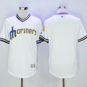 Seattle Mariners Blank White Flexbase Collection Cooperstown Stitched MLB Jersey