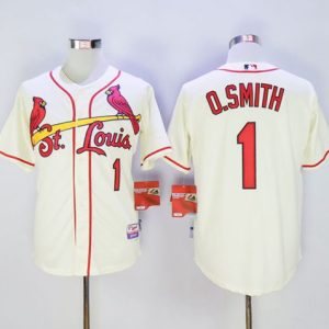 St. Louis Cardinals #1 Ozzie Smith Cream Cool Base Stitched MLB Jersey