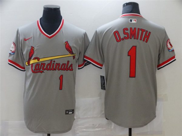 St. Louis Cardinals #1 Ozzie Smith Grey Stitched MLB Jersey