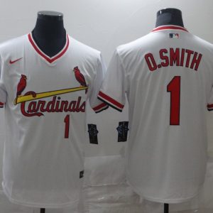 St. Louis Cardinals #1 Ozzie Smith White Stitched MLB Jersey