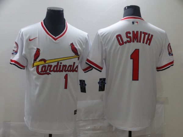 St. Louis Cardinals #1 Ozzie Smith White Stitched MLB Jersey