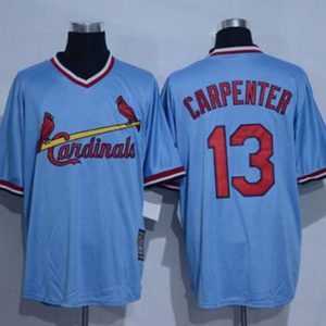 St. Louis Cardinals #13 Matt Carpenter Blue Cooperstown Throwback Stitched MLB Jersey