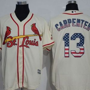 St. Louis Cardinals #13 Matt Carpenter Cream USA Flag Fashion Stitched MLB Jersey