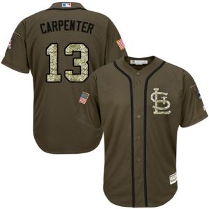 St. Louis Cardinals #13 Matt Carpenter Green Salute to Service Stitched MLB Jersey