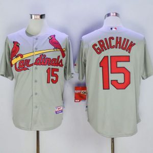 St. Louis Cardinals #15 Randal Grichuk Grey Cool Base Stitched MLB Jersey