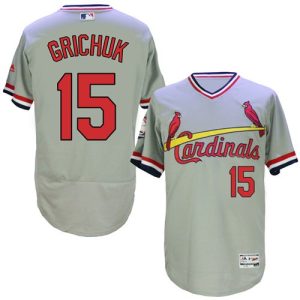 St. Louis Cardinals #15 Randal Grichuk Grey Flexbase Collection Cooperstown Stitched MLB Jersey