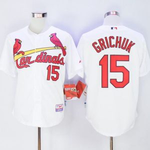 St. Louis Cardinals #15 Randal Grichuk White Cool Base Stitched MLB Jersey