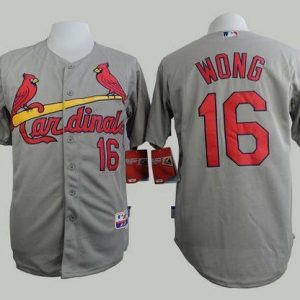 St. Louis Cardinals #16 Kolten Wong Grey Cool Base Stitched MLB Jersey