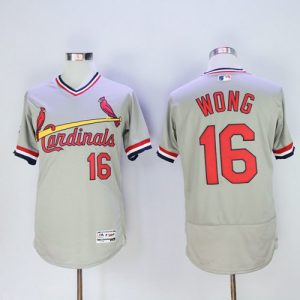 St. Louis Cardinals #16 Kolten Wong Grey Flexbase Collection Cooperstown Stitched MLB Jersey