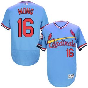 St. Louis Cardinals #16 Kolten Wong Light Blue Flexbase Collection Cooperstown Stitched MLB Jersey