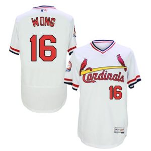 St. Louis Cardinals #16 Kolten Wong White Flexbase Collection Cooperstown Stitched MLB Jersey