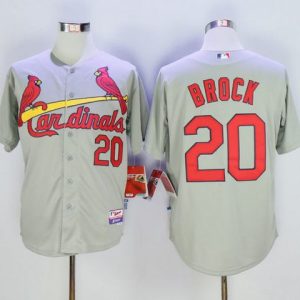 St. Louis Cardinals #20 Lou Brock Grey Cool Base Stitched MLB Jersey