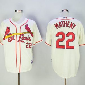 St. Louis Cardinals #22 Mike Matheny Cream Cool Base Stitched MLB Jersey