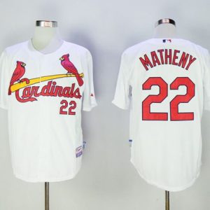 St. Louis Cardinals #22 Mike Matheny White Cool Base Stitched MLB Jersey