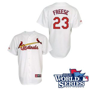 St. Louis Cardinals #23 David Freese White Cool Base 2013 World Series Patch Stitched MLB Jersey