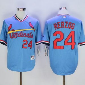 St. Louis Cardinals #24 Whitey Herzog Blue 1982 Turn Back The Clock Stitched MLB Jersey