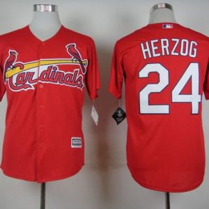 St. Louis Cardinals #24 Whitey Herzog Red Cool Base Stitched MLB Jersey