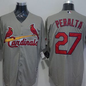 St. Louis Cardinals #27 Jhonny Peralta Grey New Cool Base Stitched MLB Jersey