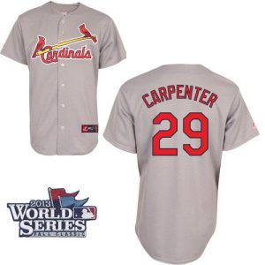 St. Louis Cardinals #29 Chris Carpenter Grey Cool Base 2013 World Series Patch Stitched MLB Jersey