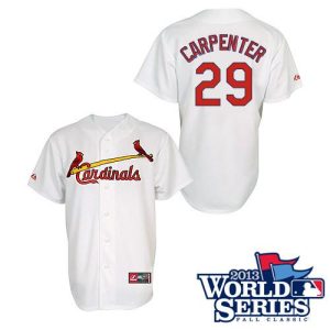 St. Louis Cardinals #29 Chris Carpenter White Cool Base 2013 World Series Patch Stitched MLB Jersey