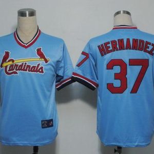 St. Louis Cardinals #37 Keith Hernandez Blue Cooperstown Throwback Stitched MLB Jersey