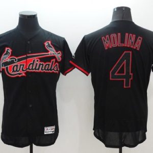 St. Louis Cardinals #4 Yadier Molina Black Fashion Flexbase Collection Stitched MLB Jersey