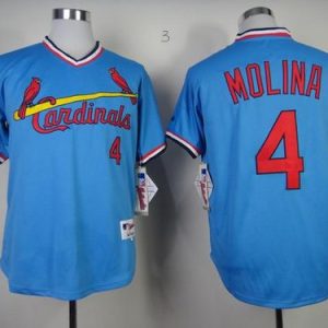 St. Louis Cardinals #4 Yadier Molina Blue 1982 Turn Back The Clock Stitched MLB Jersey