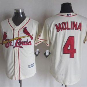 St. Louis Cardinals #4 Yadier Molina Cream New Cool Base Stitched MLB Jersey