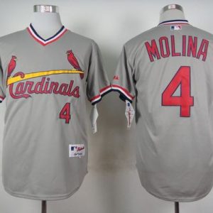 St. Louis Cardinals #4 Yadier Molina Grey 1978 Turn Back The Clock Stitched MLB Jersey