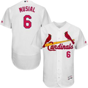 St. Louis Cardinals #6 Stan Musial White Flexbase Collection Stitched MLB Jersey