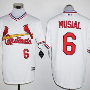 St. Louis Cardinals #6 Stan Musial White New Cool Base Cooperstown Stitched MLB Jersey