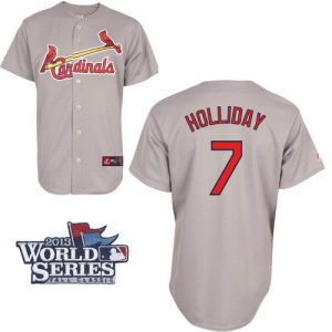 St. Louis Cardinals #7 Matt Holliday Grey Cool Base 2013 World Series Patch Stitched MLB Jersey