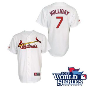 St. Louis Cardinals #7 Matt Holliday White Cool Base 2013 World Series Patch Stitched MLB Jersey