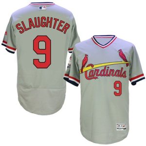 St. Louis Cardinals #9 Enos Slaughter Grey Flexbase Collection Cooperstown Stitched MLB Jersey