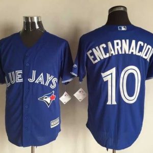 Toronto Blue Jays #10 Edwin Encarnacion Blue New Cool Base Stitched MLB Jersey