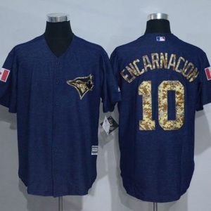 Toronto Blue Jays #10 Edwin Encarnacion Denim Blue Salute to Service Stitched MLB Jersey