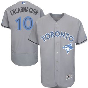 Toronto Blue Jays #10 Edwin Encarnacion Grey Flexbase Collection 2016 Father's Day Stitched MLB Jersey