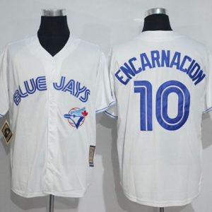 Toronto Blue Jays #10 Edwin Encarnacion White Cooperstown Throwback Stitched MLB Jersey