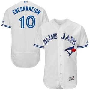 Toronto Blue Jays #10 Edwin Encarnacion White Flexbase Collection Stitched MLB Jersey