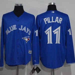 Toronto Blue Jays #11 Kevin Pillar Blue New Cool Base Long Sleeve Stitched MLB Jersey