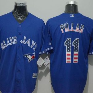 Toronto Blue Jays #11 Kevin Pillar Blue USA Flag Fashion Stitched MLB Jersey