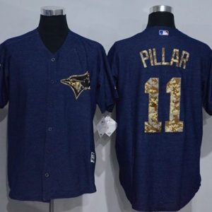 Toronto Blue Jays #11 Kevin Pillar Denim Blue Salute to Service Stitched MLB Jersey